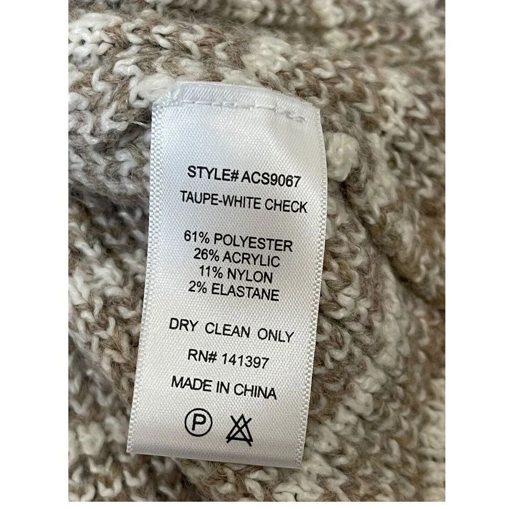 ASTR THE LABEL Taupe-White Check Knit‎ Mini Skirt Size Large NWOT